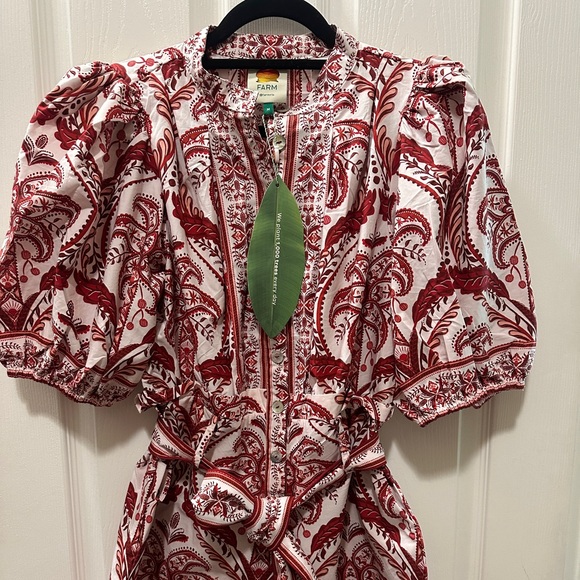 FARM Rio Off-White Tropical Cameo Cotton Romper Size M TROPICAL CAMEO- NWT! - Picture 6 of 6